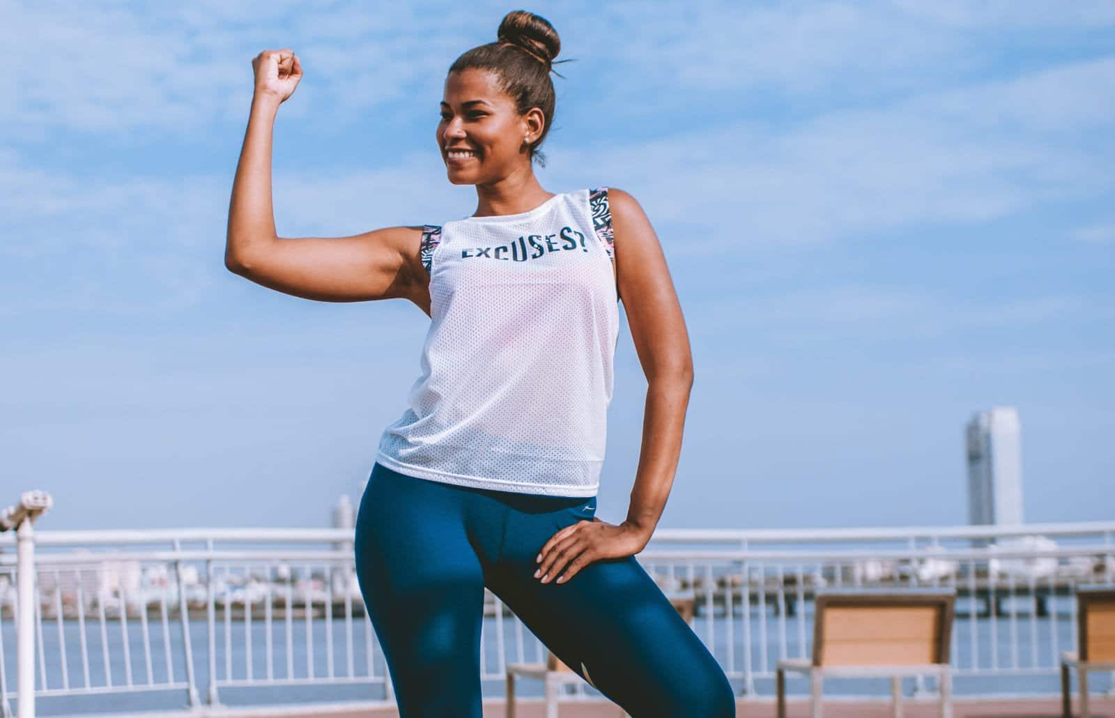 Proud woman after exercise session. Exercise should be part of your daily routine